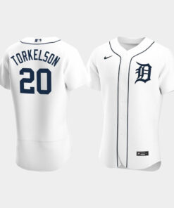 Men's Detroit Tigers 20 Spencer Torkelson White Home Jersey Jersey