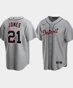 Men's Detroit Tigers 21 JaCoby Jones Gray Road Jersey Jersey