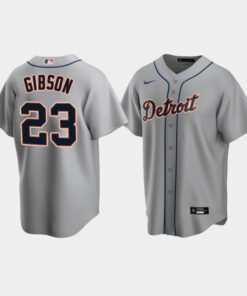 Men's Detroit Tigers 23 Kirk Gibson Gray Road Jersey Jersey