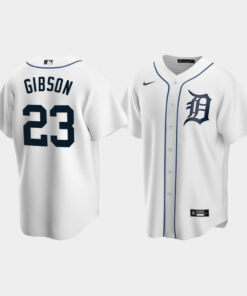Men's Detroit Tigers 23 Kirk Gibson White Home Jersey Jersey