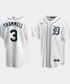 Men's Detroit Tigers 3 Alan Trammell White Home Jersey Jersey