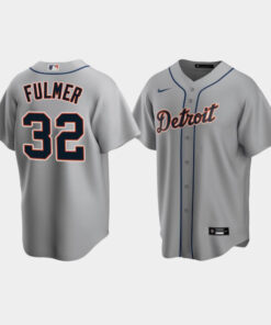 Men's Detroit Tigers 32 Michael Fulmer Gray Road Jersey Jersey