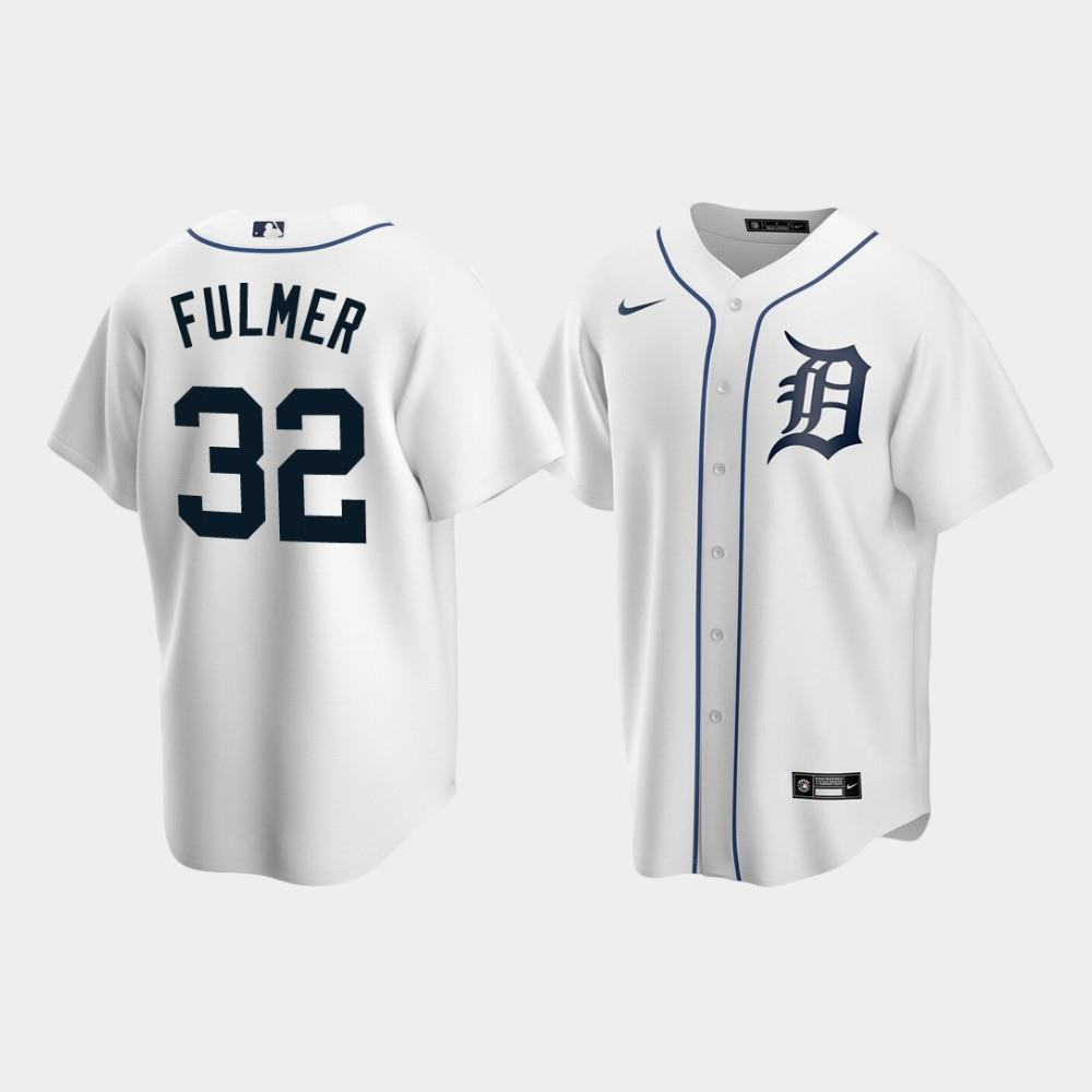 Men's Detroit Tigers 32 Michael Fulmer White Home Jersey Jersey