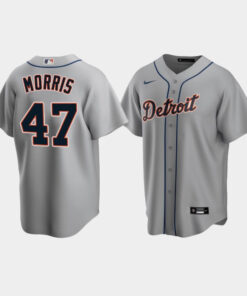 Men's Detroit Tigers 47 Jack Morris Gray Road Jersey Jersey