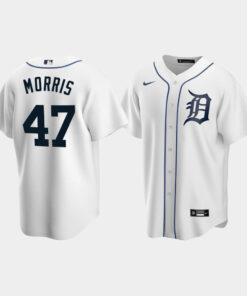 Men's Detroit Tigers 47 Jack Morris White Home Jersey Jersey