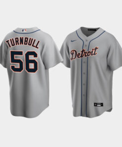 Men's Detroit Tigers 56 Spencer Turnbull Gray Road Jersey Jersey