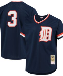 Men's Detroit Tigers Alan Trammell Mitchell & Ness Navy 1984 Copperstown Collection Mesh Batting Practice Jersey