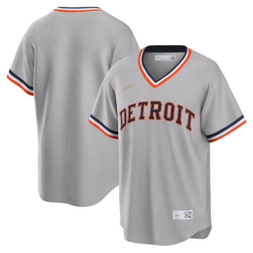 Men's Detroit Tigers Gray Road Cooperstown Collection Team Jersey