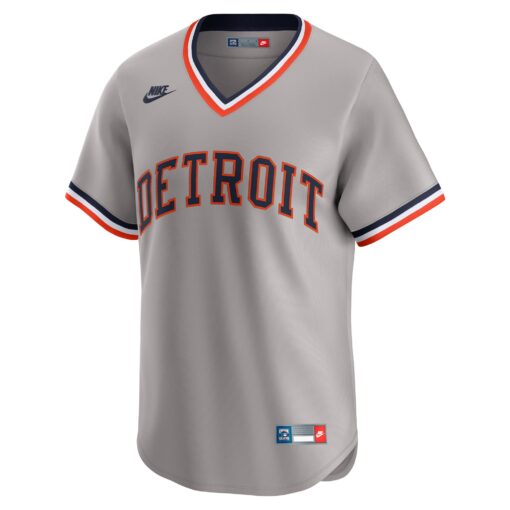 Men's Detroit Tigers Gray Throwback Cooperstown Collection Limited Jersey - Image 2