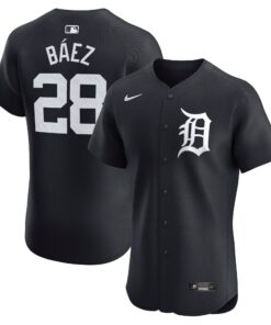 Men's Detroit Tigers Javier Baez Navy Alternate Elite Player Jersey