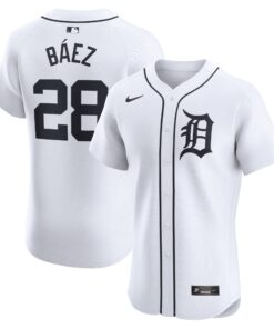 Men's Detroit Tigers Javier Baez White Home Elite Player Jersey