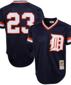 Men's Detroit Tigers Kirk Gibson Mitchell & Ness Navy 1984 Cooperstown Collection Mesh Batting Practice Jersey