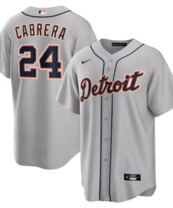 Men's Detroit Tigers Miguel Cabrera Gray Road Player Name Jersey