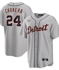 Men's Detroit Tigers Miguel Cabrera Gray Road Player Name Jersey