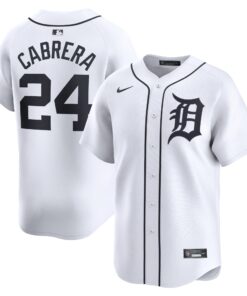 Men's Detroit Tigers Miguel Cabrera White Home Limited Player Jersey