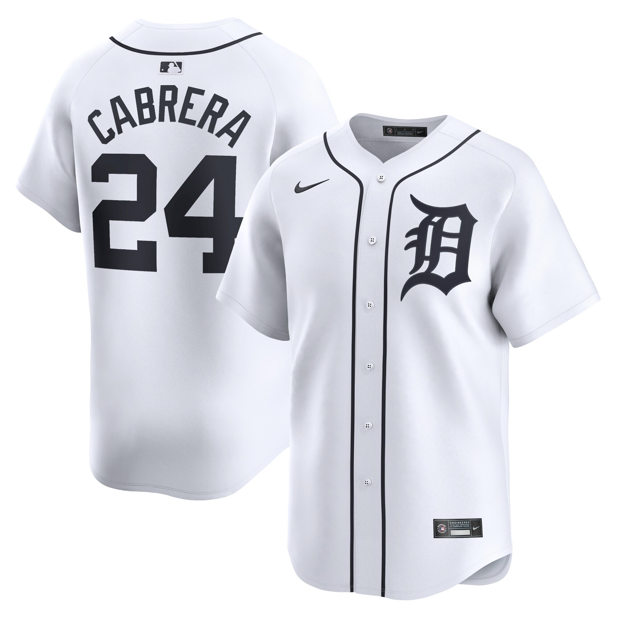 Men's Detroit Tigers Miguel Cabrera White Home Limited Player Jersey
