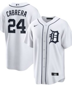 Men's Detroit Tigers Miguel Cabrera White Home Player Name Jersey