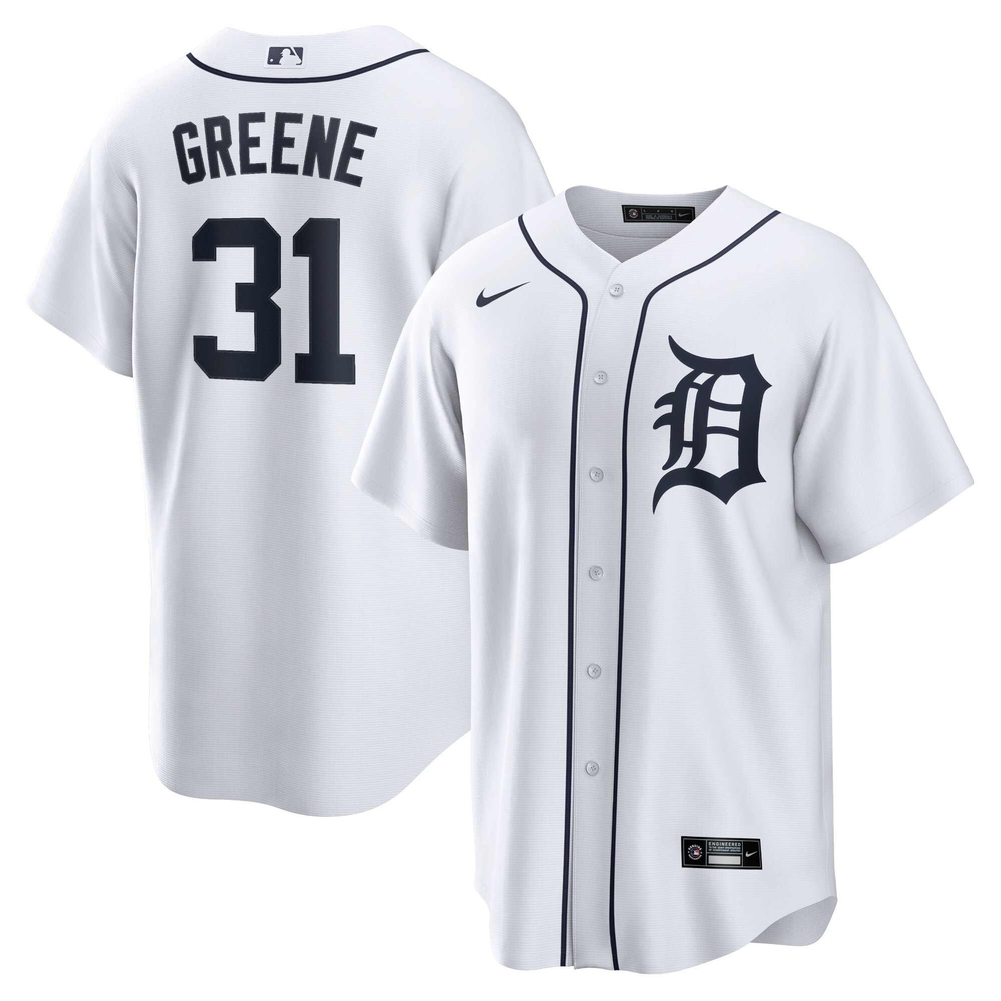 Men's Detroit Tigers Riley Greene White Player Jersey