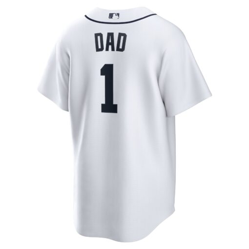 Men's Detroit Tigers White #1 Dad Home Jersey - Image 3