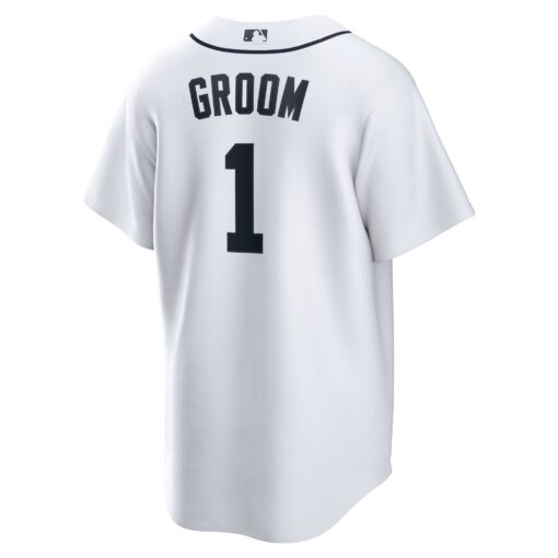 Men's Detroit Tigers White #1 Groom Home Jersey - Image 3