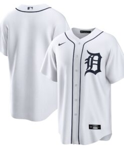 Men's Detroit Tigers White Home Blank Jersey