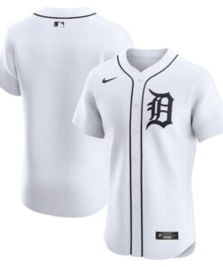 Men's Detroit Tigers White Home Elite Jersey