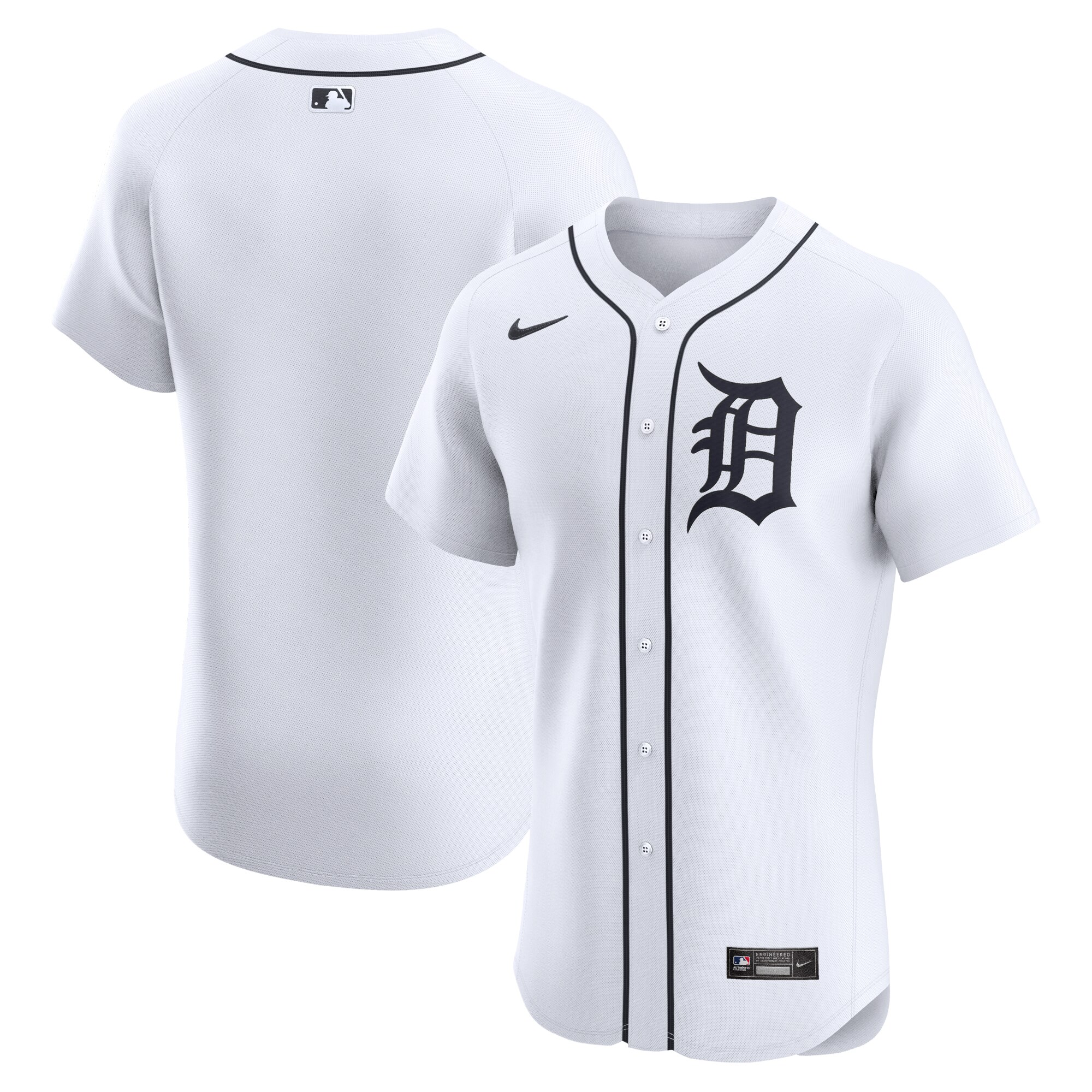 Men's Detroit Tigers White Home Elite Jersey