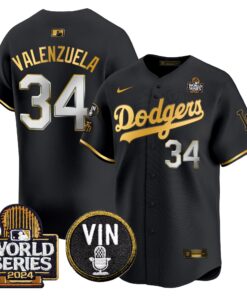 Men's Dodgers 2024 World Series Gold Trim Vapor Premier Limited Jersey V2