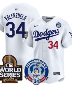 Men's Dodgers Fernando Valenzuela & 2024 World Series Patch Vapor Premier Limited Jersey V3