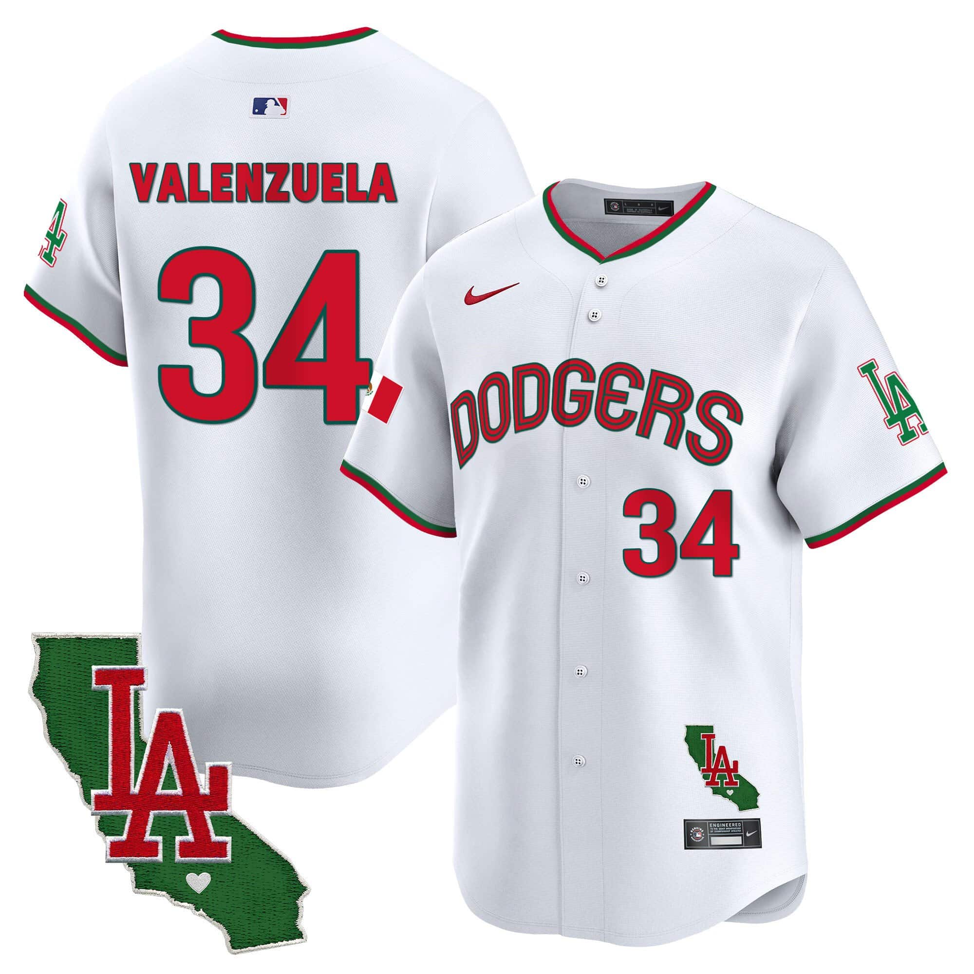 Men's Dodgers Mexico California Patch Vapor Premier Limited Jersey V3