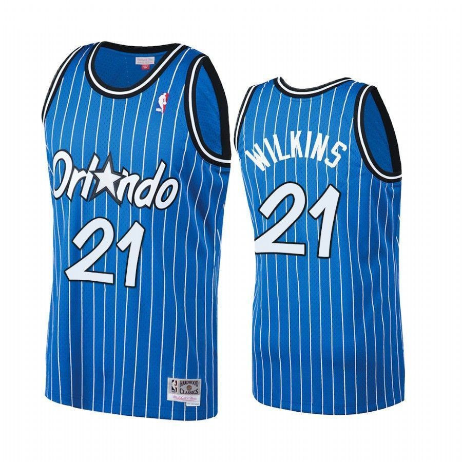 Men's Dominique Wilkins 21 Orlando Magic Royal Hardwood Classics Jersey - JS429