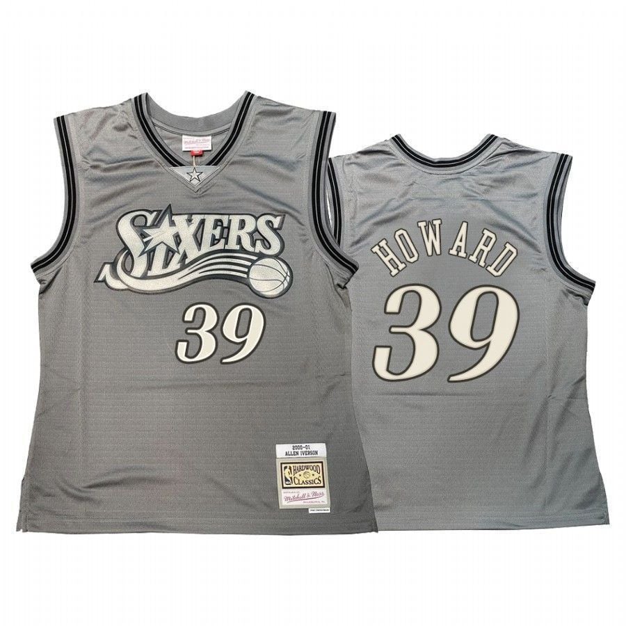 Men's Dwight Howard 39 Philadelphia 76ers Hardwood Classics Jersey Gray - JS258