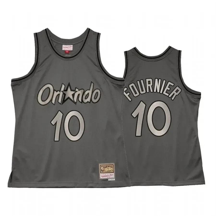 Men's Evan Fournier 10 Orlando Magic Metal Works Jersey Charcoal - JS150