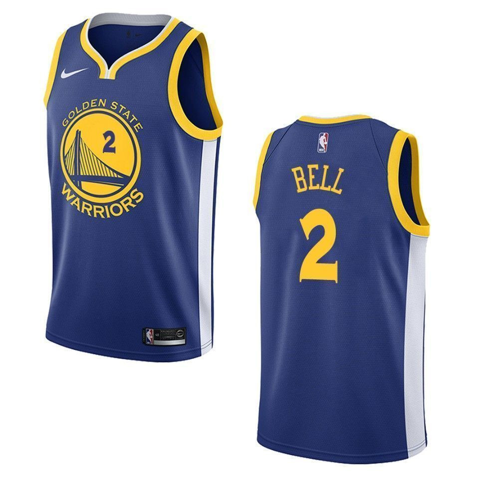 Men's Golden State Warriors 2 Jordan Bell Icon Swingman Jersey - Blue - JS698
