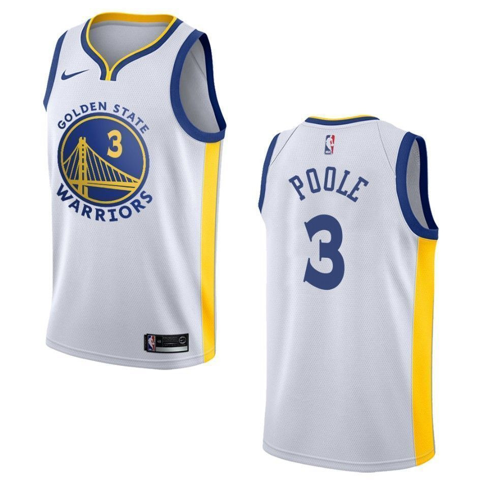 Men's Golden State Warriors 3 Jordan Poole Association Swingman Jersey - White - JS529