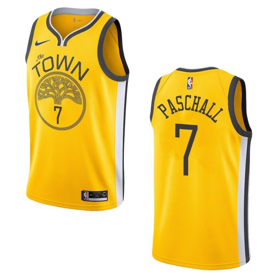Men's Golden State Warriors 7 Eric Paschall Earned Swingman Jersey - Yellow - JS269