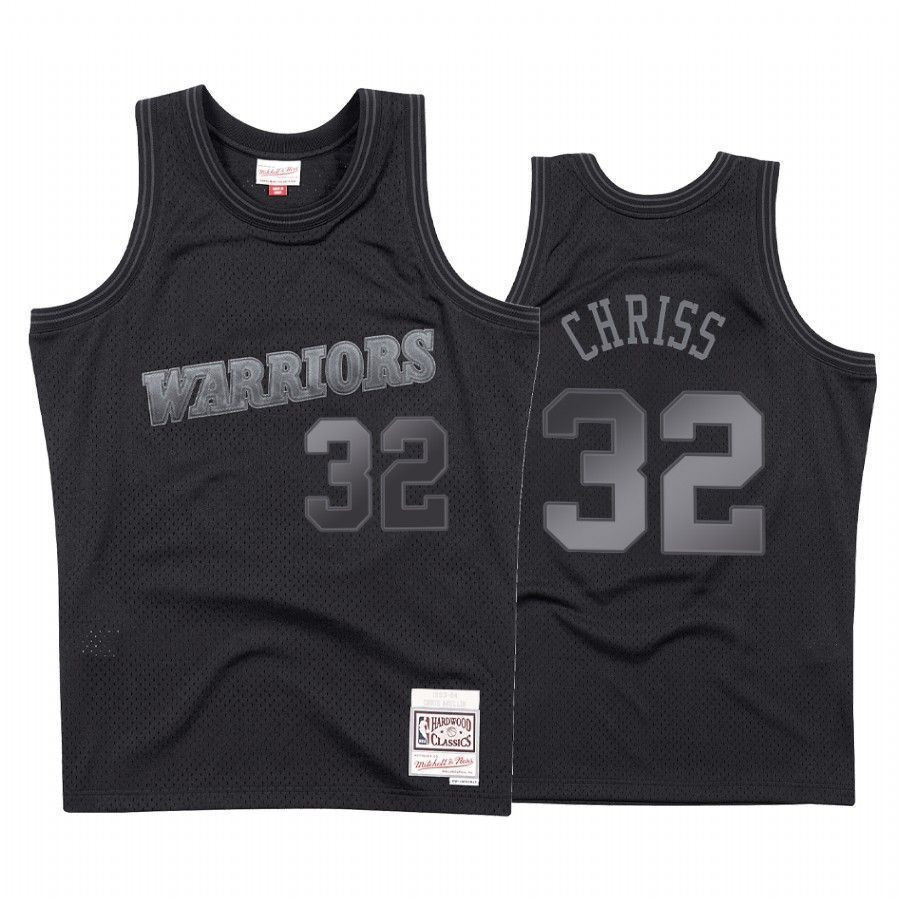 Men's Golden State Warriors Marquese Chriss 32 Black Tonal Jersey - JS918