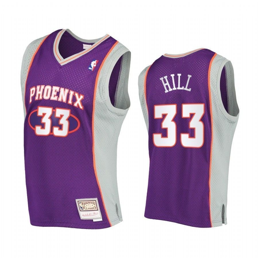Men's Grant Hill 33 Phoenix Suns Hardwood Classics Jersey Purple - JS274