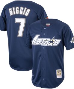Men's Houston Astros Craig Biggio Mitchell & Ness Navy Cooperstown Collection 1994 Jersey