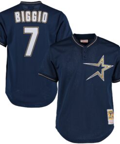Men's Houston Astros Craig Biggio Mitchell & Ness Navy Cooperstown Collection Batting Practice Jersey
