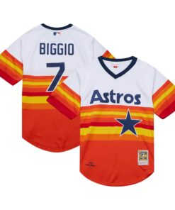 Men's Houston Astros Craig Biggio Mitchell & Ness White 2004 Cooperstown Collection Throwback Jersey