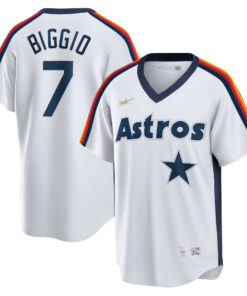 Men's Houston Astros Craig Biggio White Home Cooperstown Collection Logo Player Jersey