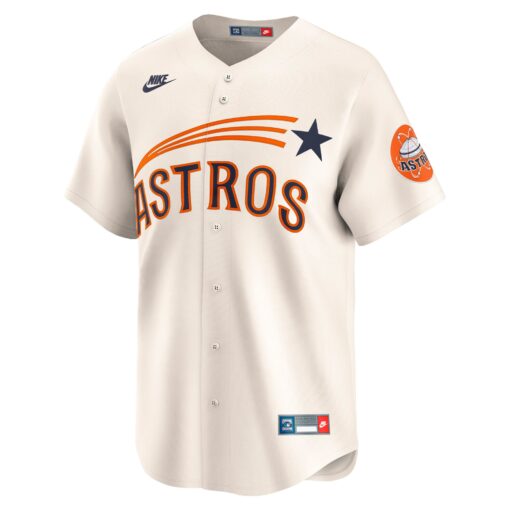 Men's Houston Astros Cream Throwback Cooperstown Collection Limited Jersey - Image 2
