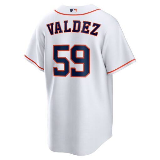 Men's Houston Astros Framber Valdez White Home Jersey - Image 3