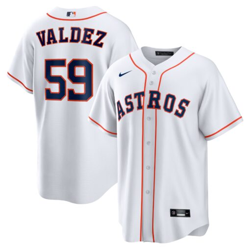 Men's Houston Astros Framber Valdez White Home Jersey