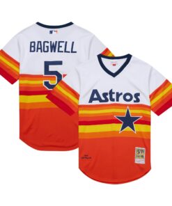 Men's Houston Astros Jeff Bagwell Mitchell & Ness White 2004 Cooperstown Collection Throwback Jersey