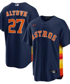 Men's Houston Astros Jose Altuve Navy Alternate Player Name Jersey