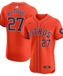 Men's Houston Astros Jose Altuve Orange Alternate Elite Player Jersey