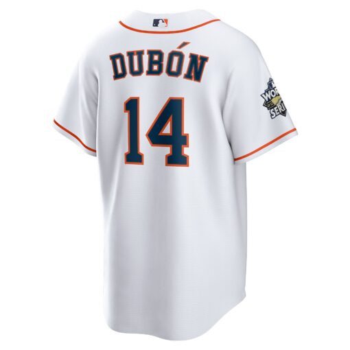 Men's Houston Astros Mauricio DubÃ³n White Home Player Jersey - Image 3