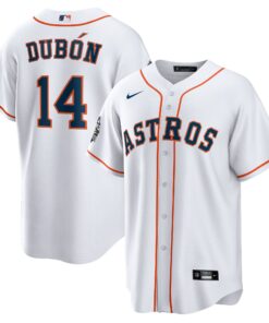 Men's Houston Astros Mauricio DubÃ³n White Home Player Jersey